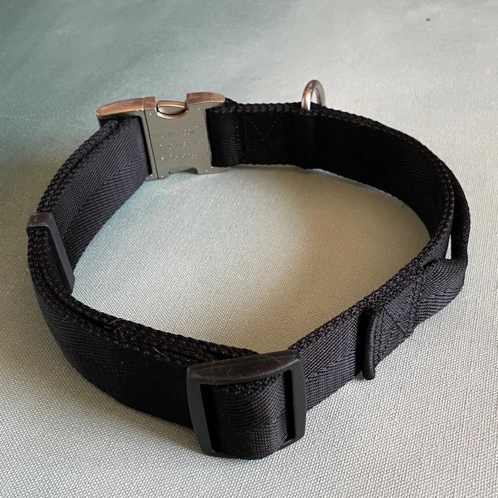 Alu-Max Nylon D-Ring Dog Collar 1.5” with Handle XL + Leash